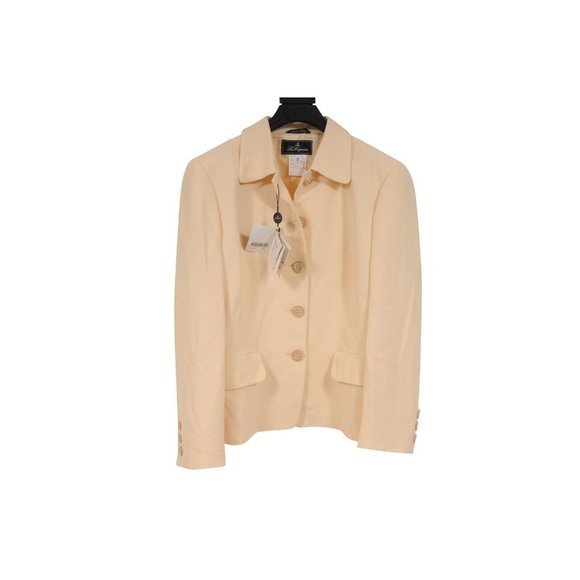 Les Copains Womens Blazer Size 46 XL Yellow Acetate Viscose  Jacket Coat NWT - Picture 2 of 9